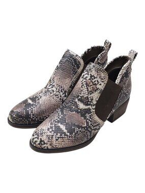Pierre Dumas Womens Snake Print Ankle Boots Size 9 Pull On